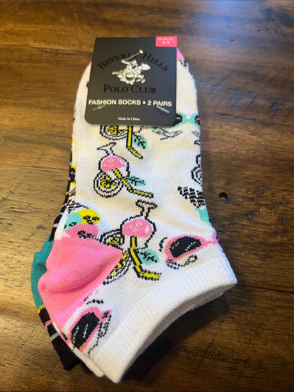 Beverly Hills Polo Club 2 pack of socks fits shoe size 5-9